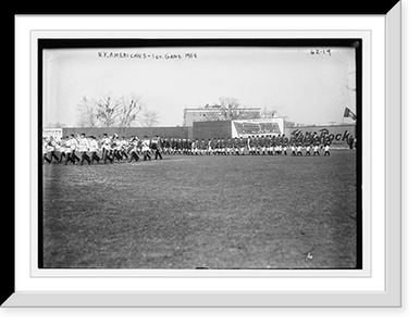 Opening Day at Hilltop Park, NY; NY Highlanders (AL) & Phila. Athletics marching with band (baseball), Vintage Poster