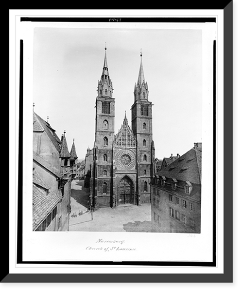 Historic Framed Print, Nuremburg. Church of St. Lawrence,  17-7/8" x 21-7/8"