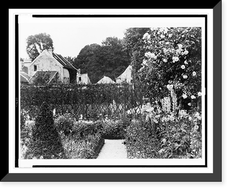 Historic Framed Print, [Pavilion Colombe, Mrs. Edith Wharton's villa, St. Brice-sous-For&ecirc;t, France, with garden in foreground,  17-7/8" x 21-7/8"
