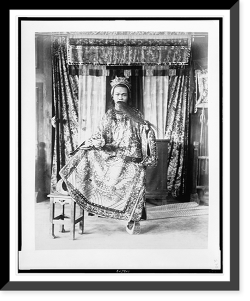 Historic Framed Print, [Actor, from Theatre Annamite, full-length portrait, in costume, Paris Exposition, 1889],  17-7/8" x 21-7/8"