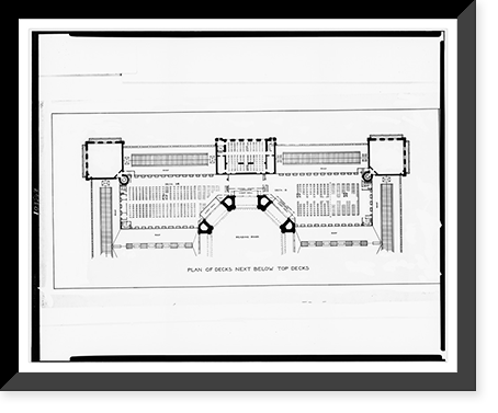 Alterations to the Library of Congress Thomas Jefferson Building, Washington, D.C. Plan of decks below top decks, Antique Wall Art