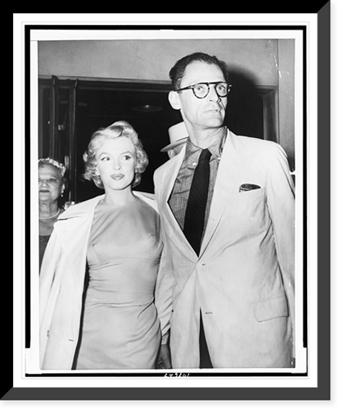Historic Framed Print, Monroe and Miller depart for London,  17-7/8" x 21-7/8"