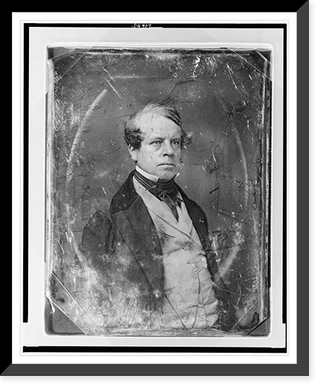Unidentified man, about 35 years of age, half-length portrait, three-quarters to the right, wearing white waistcoat, Historic Reproduction