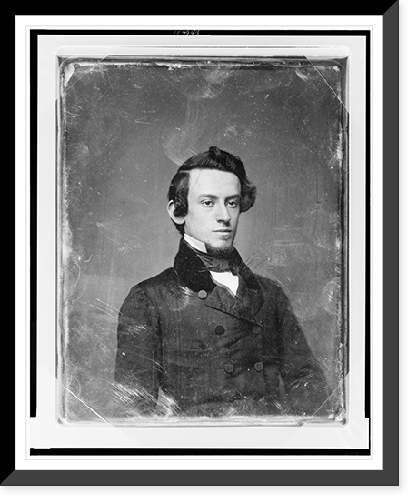 Unidentified man, about 20 years of age, head-and-shoulders portrait, three-quarters to right, Vintage Poster