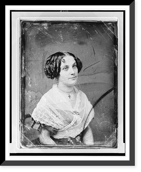 Unidentified woman, about 25 years of age, half-length portrait, three-quarters to right, wearing white lace shawl Classic, Vintage Poster