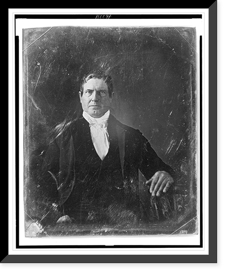 Unidentified man, about 40 years of age, half-length portrait, facing front, seated with hand on table Classic, Vintage Wall Art