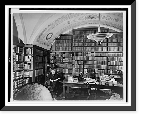 Sen. Harold H. Burton and Sen. Carl Hayden in the Senate library, U.S. Capitol.Life photo by Andreas Feininger, Historic Print