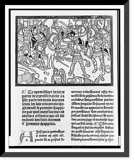 Knights, some on horseback, in hand-to-hand combat, Vintage Wall Art