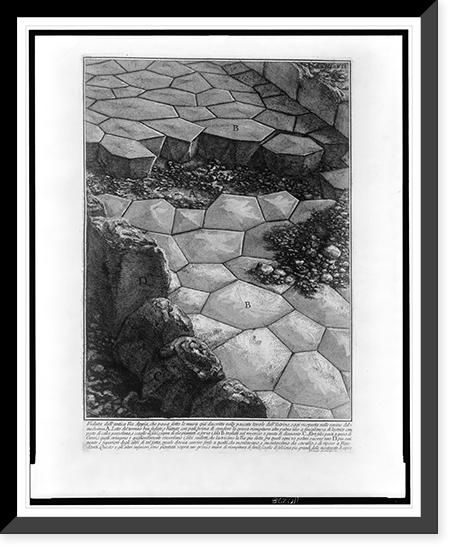 Vintage Photo Print - Surface and substrata layers of Roman road