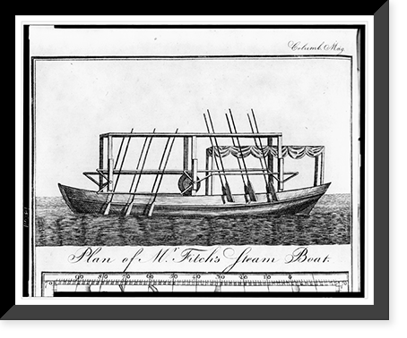 Plan of Mr. Fitch's steam boat, Antique Poster