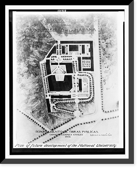 Plan of future development of the National University, Cuba, Historic Reproduction