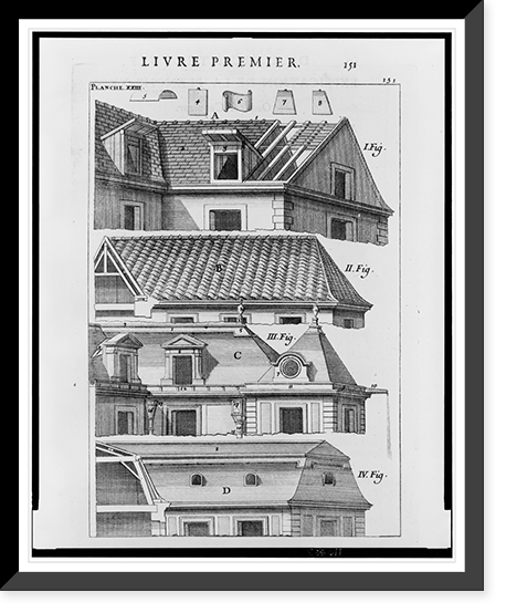 Roofline and dormer window styles and designs, Antique Print