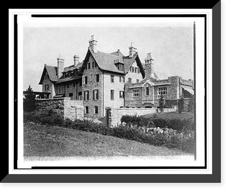 Exterior view of rear and side of home of Edmund Cogswell Converse, Greenwich, Connecticut, Historic Reproduction