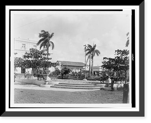Historic Framed Print, [Plaza, Camag&uuml;ey, Cuba],  17-7/8" x 21-7/8"