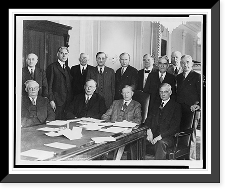 Historic Framed Print, Farm organizations discuss relief legislation with Senate agriculture committee,  17-7/8" x 21-7/8"