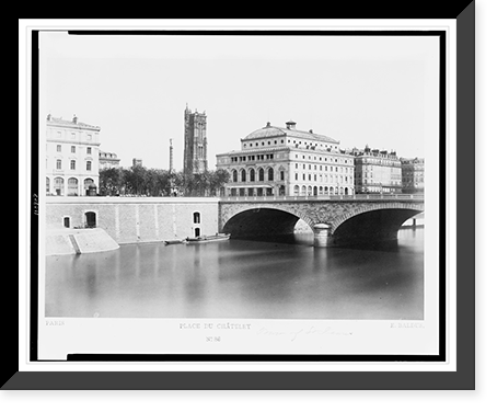 Historic Framed Print, Paris. Place du ch&acirc;telet.E. Baldus.,  17-7/8" x 21-7/8"