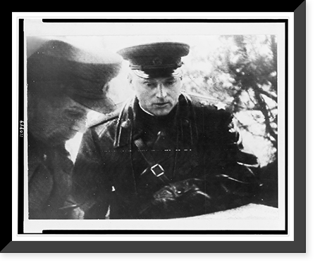 Commander of the second white Russian army confers on front, Vintage Print