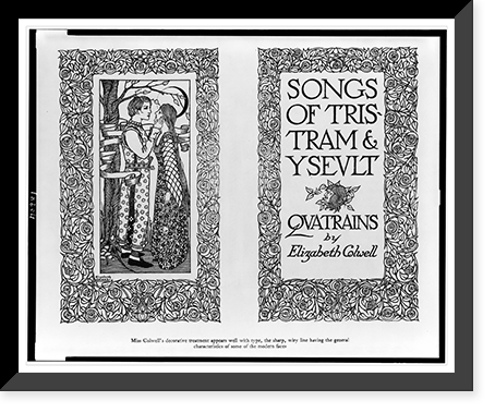 Title page and frontispiece(?) of Songs of Tristram and Ysevlt. Quatrains by Elizabeth Colwell.Elizabeth Colwell, Antique Poster