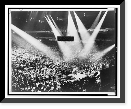 Historic Framed Print, [Adlai E. Stevenson addressing a crowd in Madison Square Garden, New York City],  17-7/8" x 21-7/8"