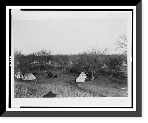 Historic Framed Print, [Tent camp in Indian territory],  17-7/8" x 21-7/8"