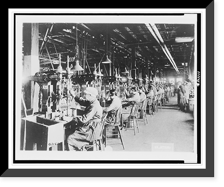 Women operating drill presses for reaming out holes in hand grenade bodies, Gorham Mfg. Co., Providence, R.I, Antique Print