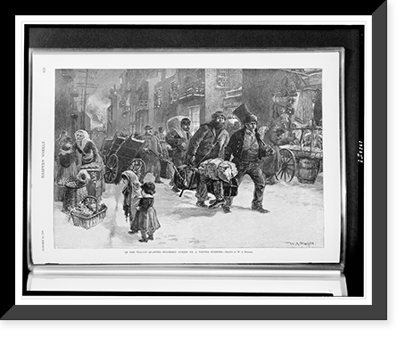 In the Italian quarter - Mulberry Street on a winter evening.drawn by W.A. Rogers, Historic Print