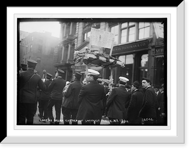 Loaf of bread float carried in Socialist Parade, New York, Antique Poster
