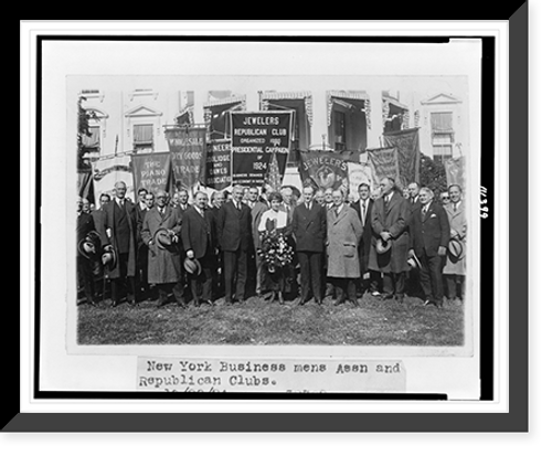 Historic Framed Print, [President and Mrs. Coolidge with members of Republican Businessmen's Association of New York],  17-7/8" x 21-7/8"