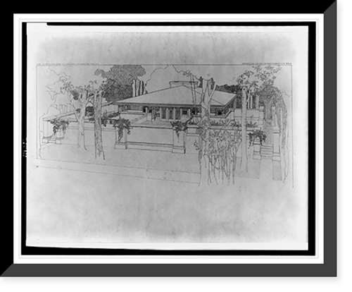 Historic Framed Print, Perspektive einer villa des Herrn E.H. Cheney, Oak Park, Ill.,  17-7/8" x 21-7/8"