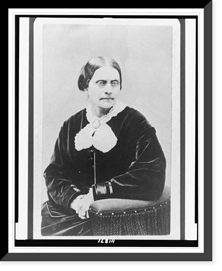 Historic Framed Print, [Susan B. Anthony, half-length portrait, seated, facing slightly right].photo by Dr. Smith.,  17-7/8" x 21-7/8"