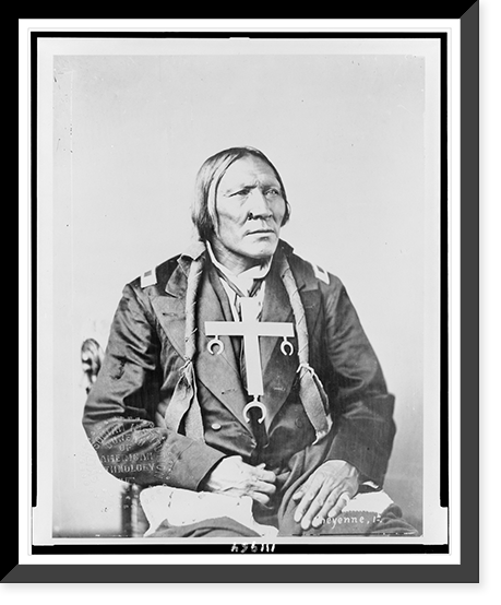 Little Robe, Cheyenne Indian, half-length portrait, seated, facing right, Antique Poster