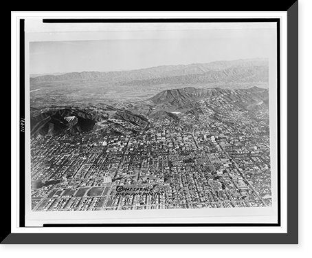 Historic Framed Print, [Aerial view of Hollywood - north of Melrose, between Vine and Fairfax],  17-7/8" x 21-7/8"