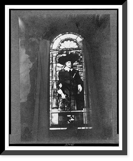 Stained glass window, with full-length portrait of Nathaniel Bacon, Williamsburg, Virginia, Antique Poster