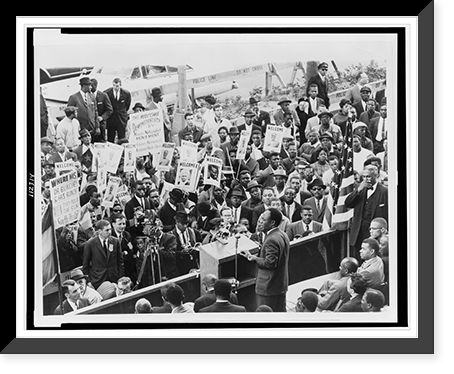 Ghana President Kwame Nkrumah addressing crowd in front of the Hotel Theresa, in Harlem, Historic Print