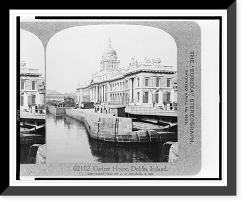 Historic Framed Print, Custom House, Dublin, Ireland,  17-7/8" x 21-7/8"