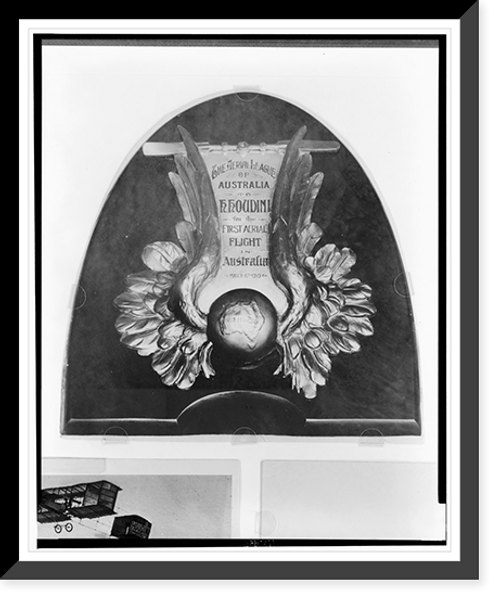 Historic Framed Print, [Trophy presented to Houdini by the Aerial League of Australia],  17-7/8" x 21-7/8"