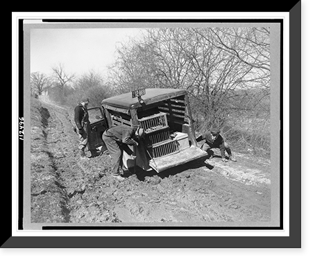 Wilson, Md. A farm truck mired in the mud on an unimproved road, Historic Reproduction