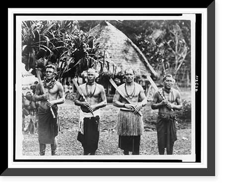 Native chiefs of Pago Pago, American Samoa, regular port of call for the Matson liners enroute to New Zealand and Australia Classic, Historic Reproduction