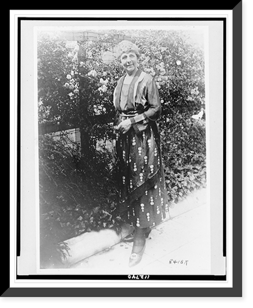 Historic Framed Print, [Mrs. Warren G. Harding, full-length portrait, standing outside her home, facing front],  17-7/8" x 21-7/8"