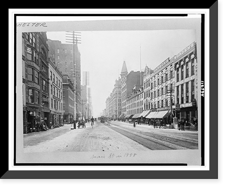 View down Main Street, Rochester, New York, Vintage Poster