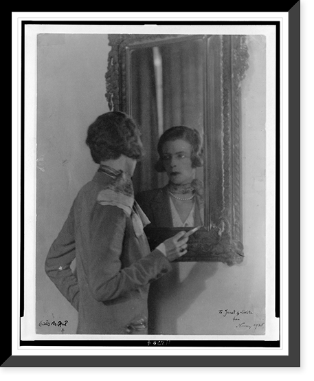 Nancy Cunard, half-length portrait, side view with mirror reflection.Curtis Moffat. Classic, Historic Print
