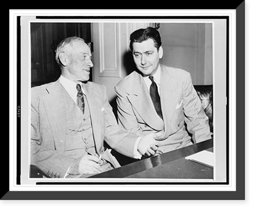 Historic Framed Print, [Millard Evelyn Tydings, half-length portrait, seated, facing right, conferring with Edward P. Morgan],  17-7/8" x 21-7/8"