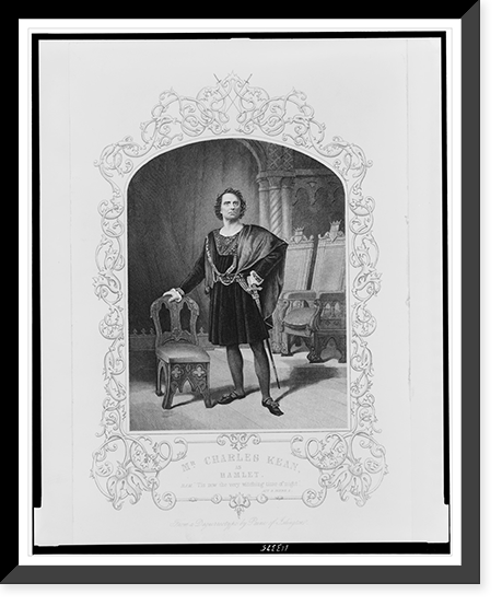 Mr. Charles Kean, as Hamlet.from a daguerreotype by Paine of Islington. Classic, Vintage Poster
