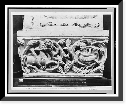 Moyen &acirc;ge - XIIC S. - Chapiteau de colonne engag&eacute;e - &Eacute;glise Saint-Sernin. - Toulouse.A.G. phot, Vintage Poster