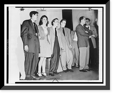 Young men wearing zoot suits at a dance at the Washington Hotel, Washington, D.C, Antique Print