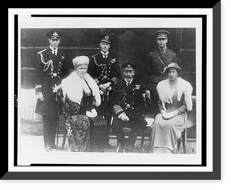 Latest photo of the king and queen and family of Great Britain, Vintage Print