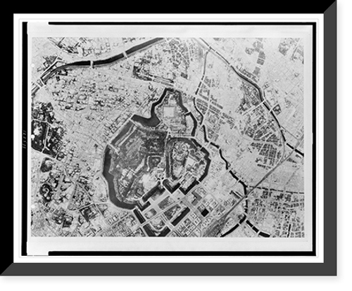 Historic Framed Print, [Aerial view of Tokyo, after bombing by U.S. 20th Air Force],  17-7/8" x 21-7/8"