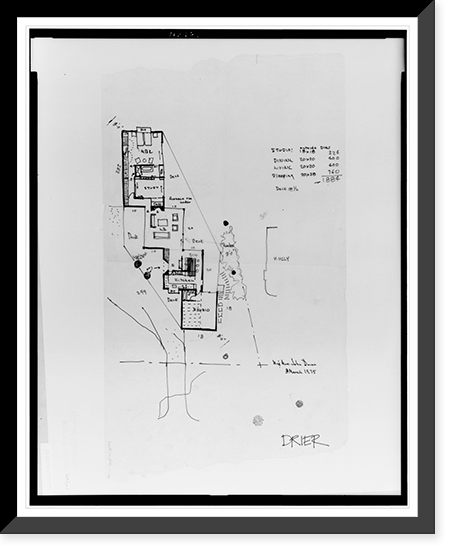 House (Residence") for Mr. and Mrs. John Dreier, 2927 University Terrace, Washington, D.C. Plot and floor plan with landscaping", Historic Reproduction