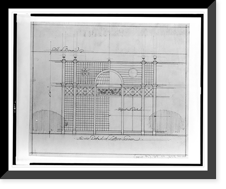Two office buildings for B.F. Saul (15th Street, N.W., Washington, D.C.). Detail of lattice screen Classic, Historic Print