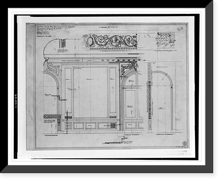 Addition of a ballroom and billiard room to the Argentine Embassy, 1600 New Hampshire Avenue, N.W., Washington, D.C. Typical window and doorway, Antique Print